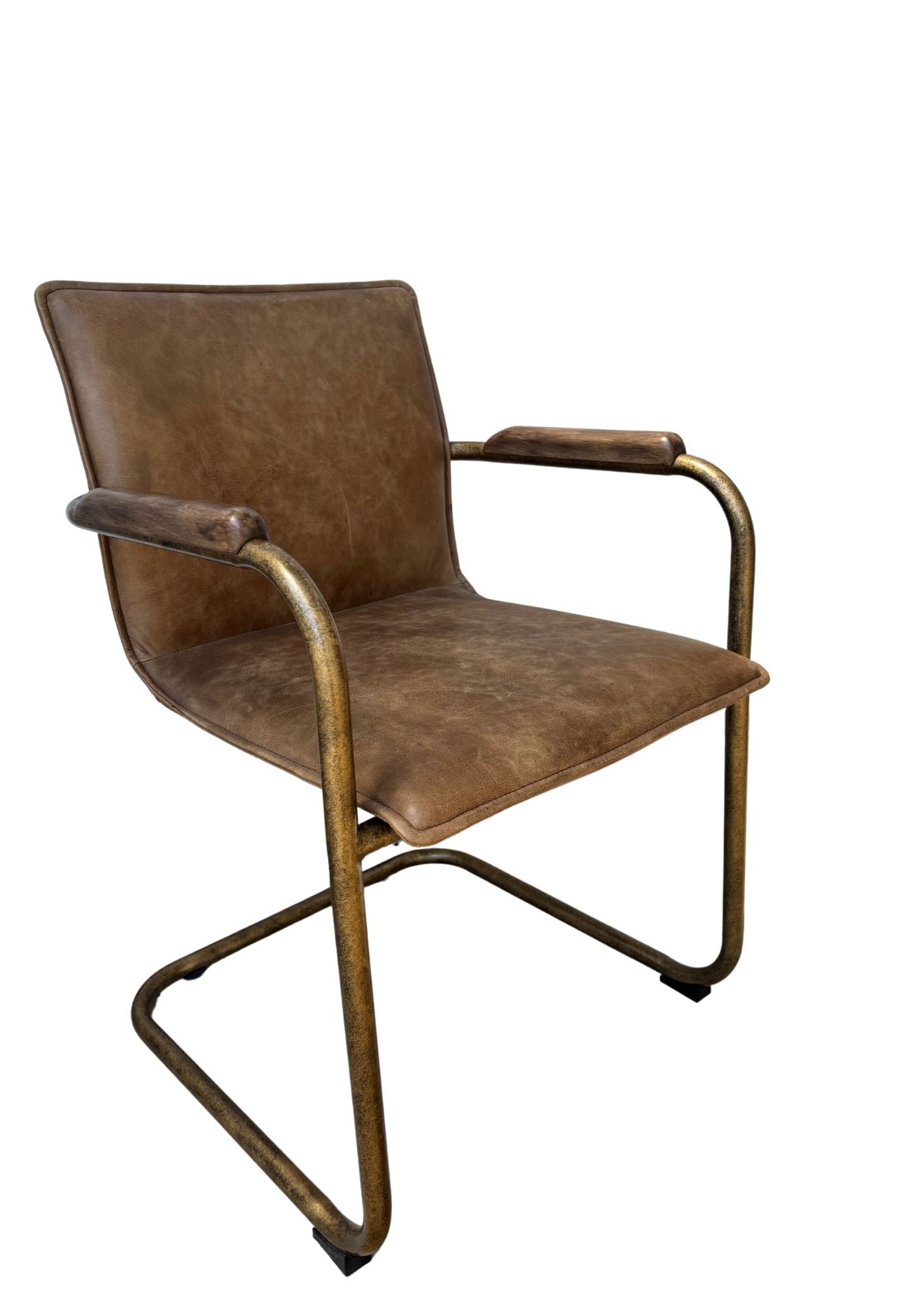 Alessia : Leather Dining Chair, Vintage Brown