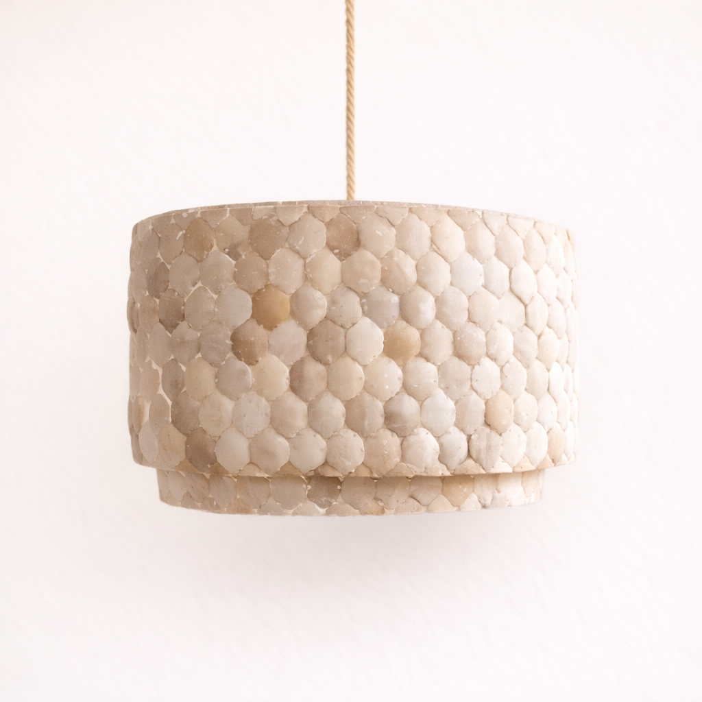 Pendant light: Kijani, Oval Coconut Two Layered 60cm
