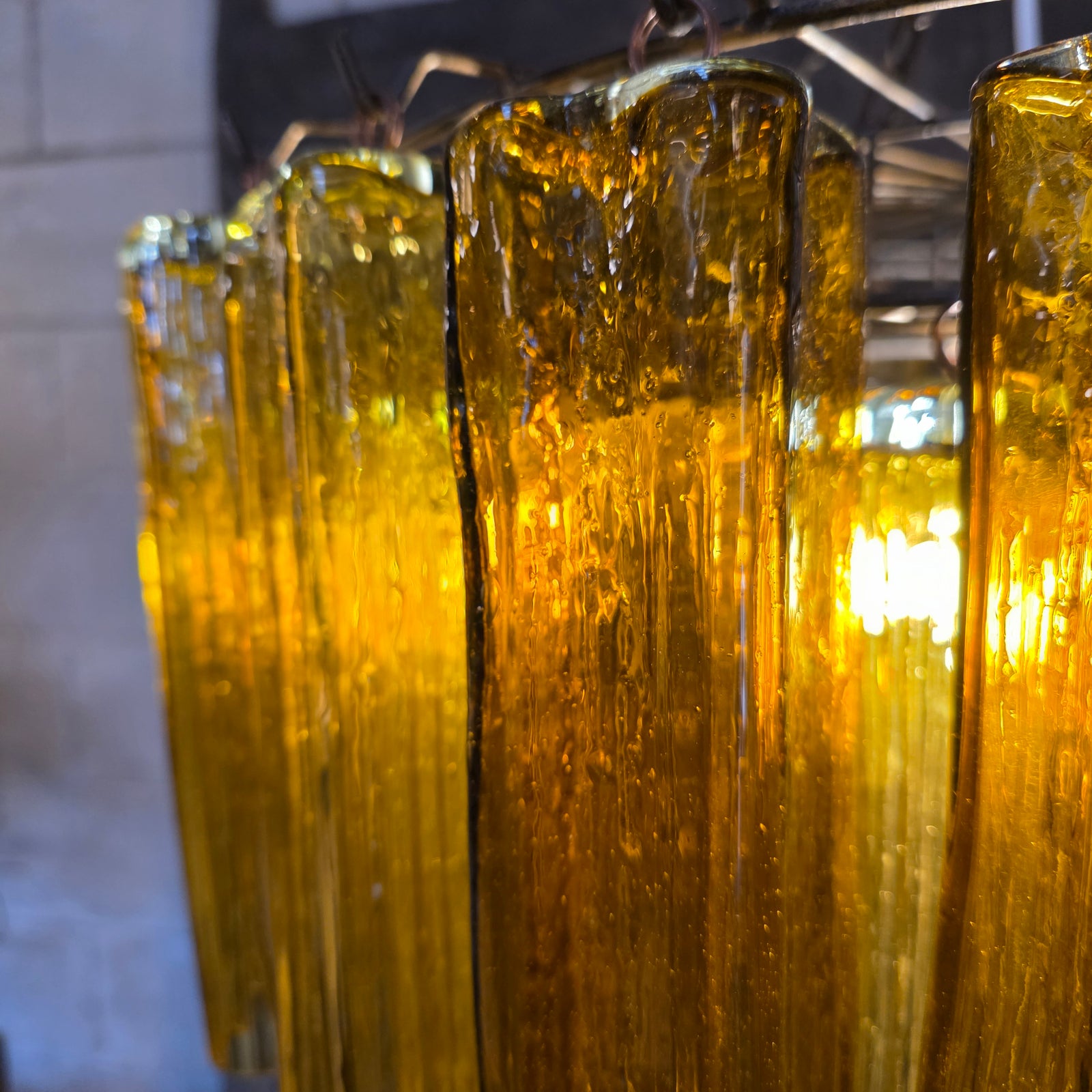 Pendant Light : Bisetti : Hand Blown Recycled Glass Chandelier Pendant | Amber/Brown