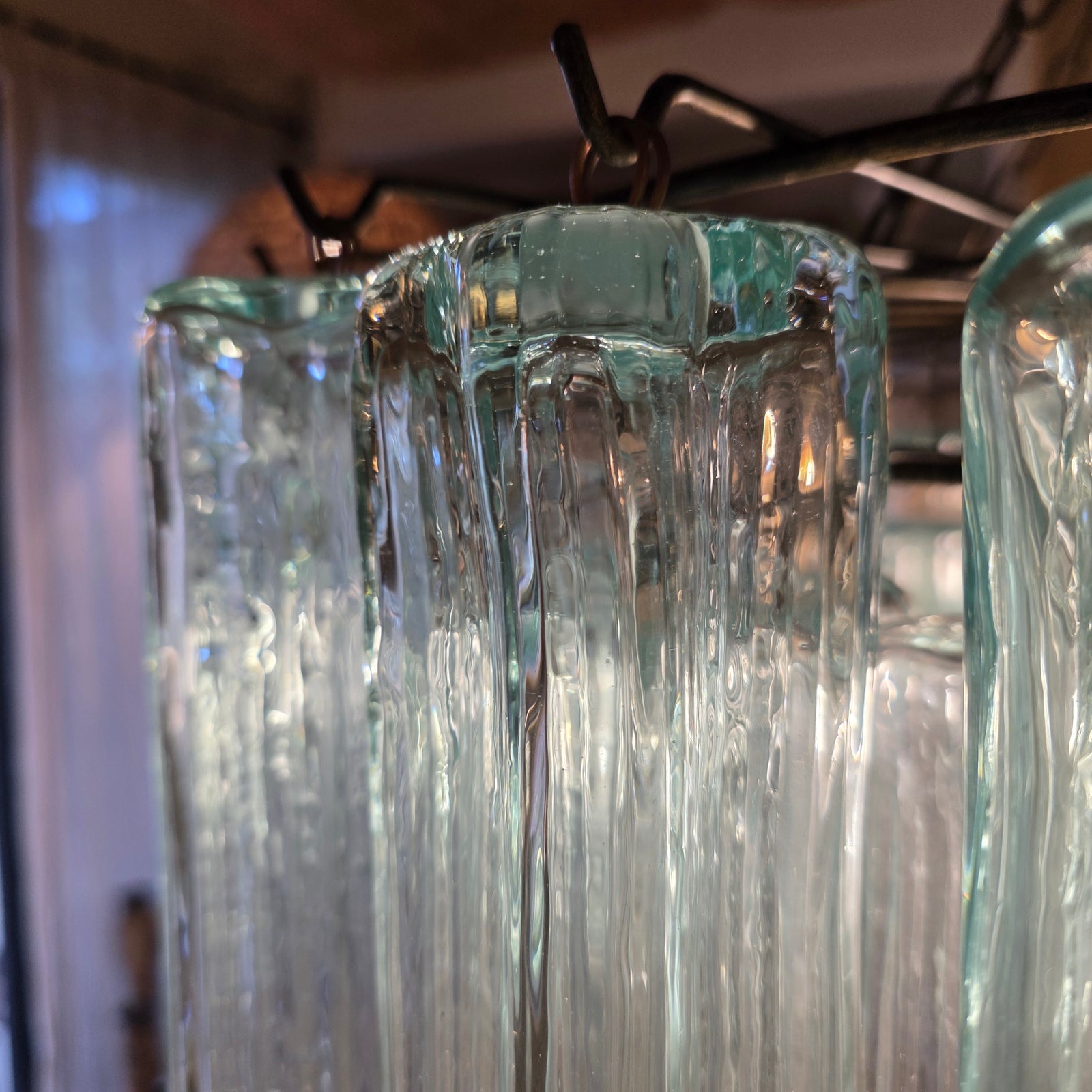 Pendant Light : Bisetti: Hand Blown Glass Tubes, 60 cm Diam | Clear