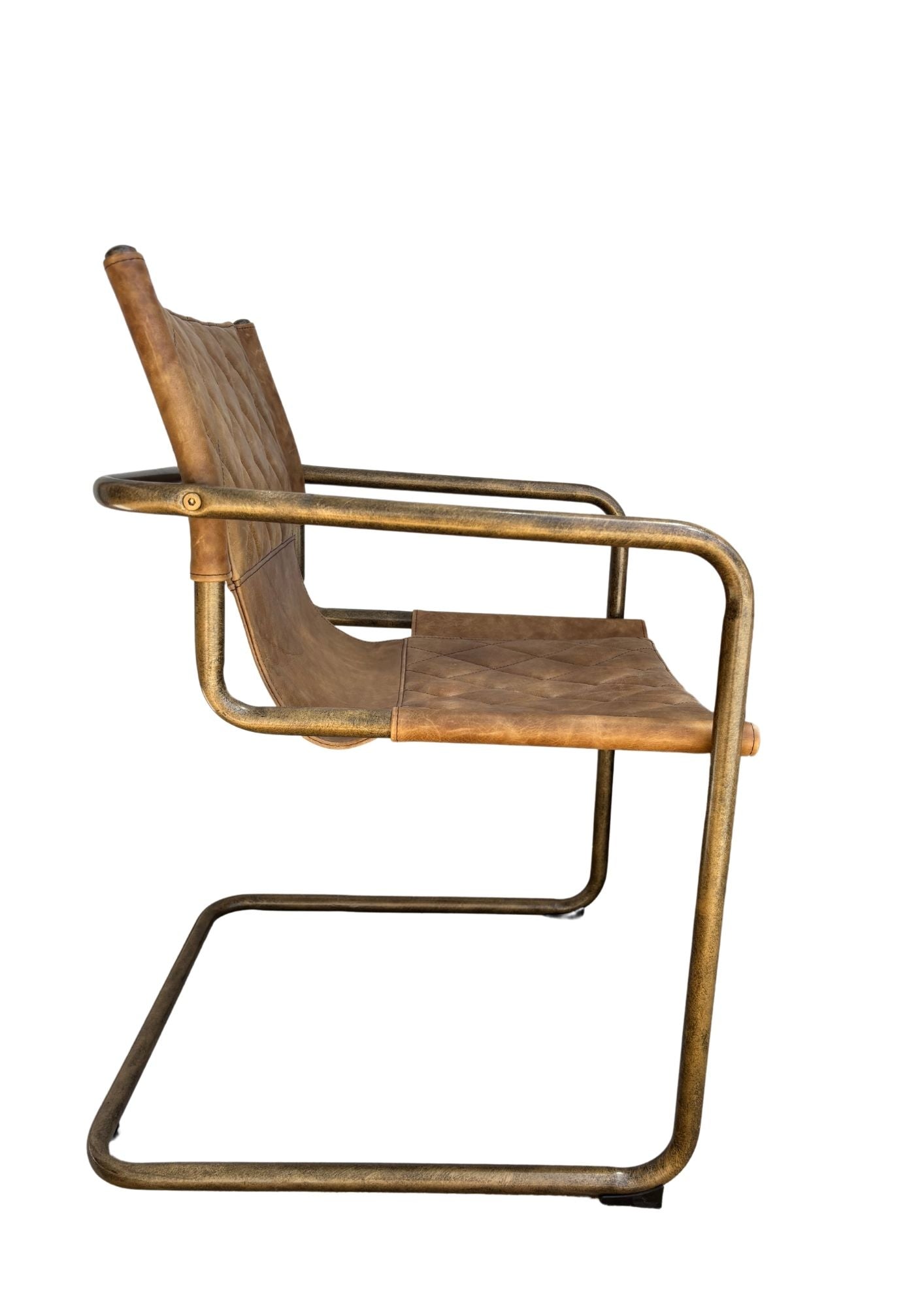 Carmella : Leather Dining Chair, Vintage Brown