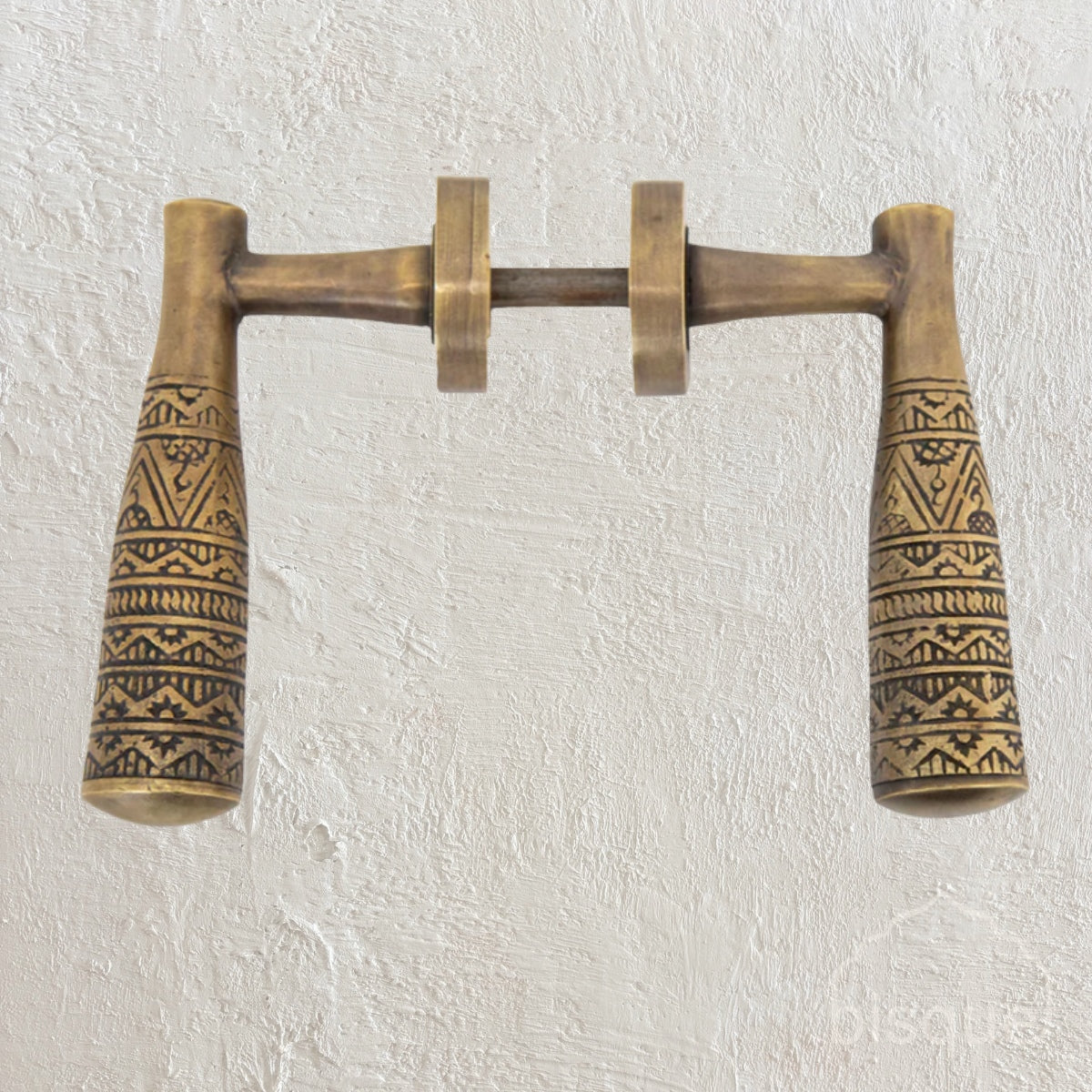 Somar : Carved Brass Door Handle Set