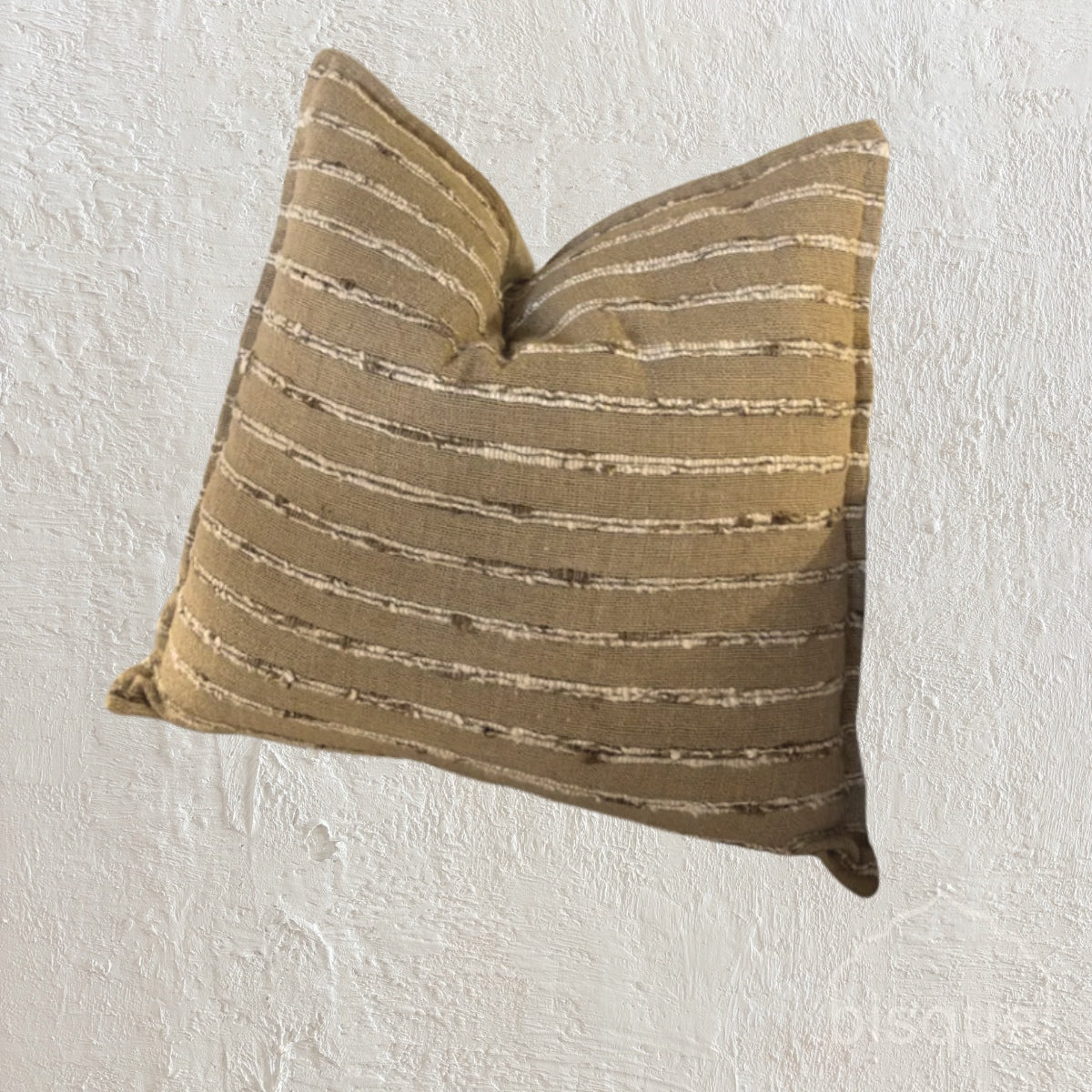 MANON. SILK. NATURAL WITH CREAM RAISED SILK THREAD. 60 X 60CM CUSHION.