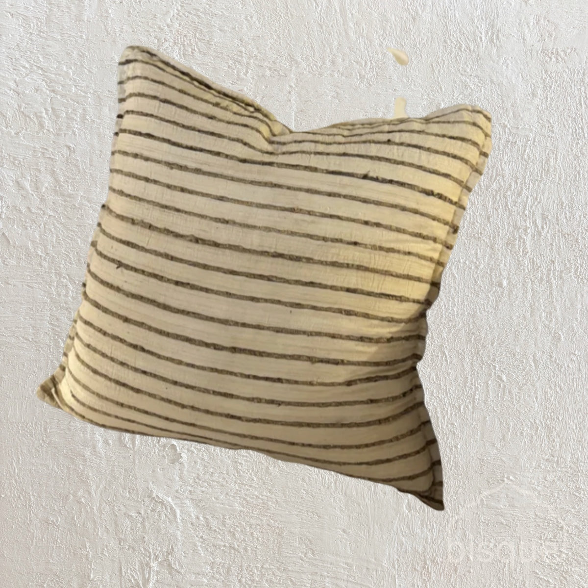 AMÉLIE. SILK RAISED THREAD. CREAM & BROWN CUSHION. 60 X 60CM