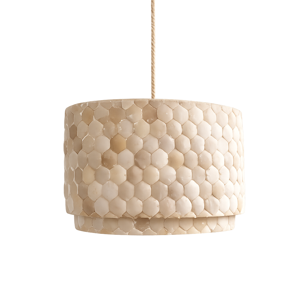 Pendant light: Kijani, Oval Coconut Two Layered 60cm