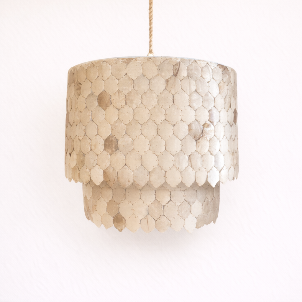 Epeli : Coconut Shell 2 Tiered Pendant Light.
