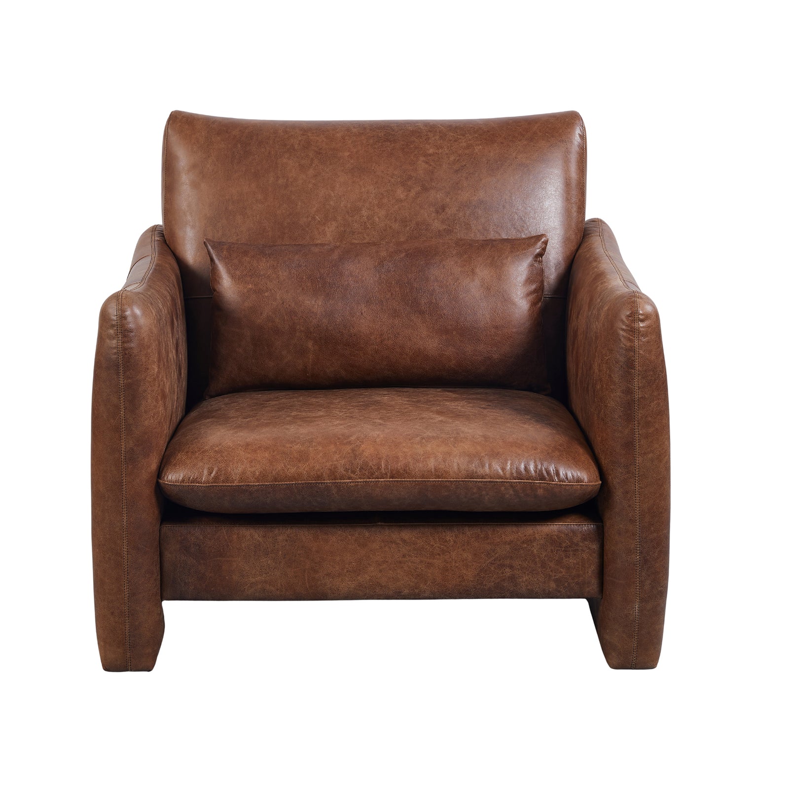 Occasional chair: Salerno Leather Occasional Chair. Tan Leather