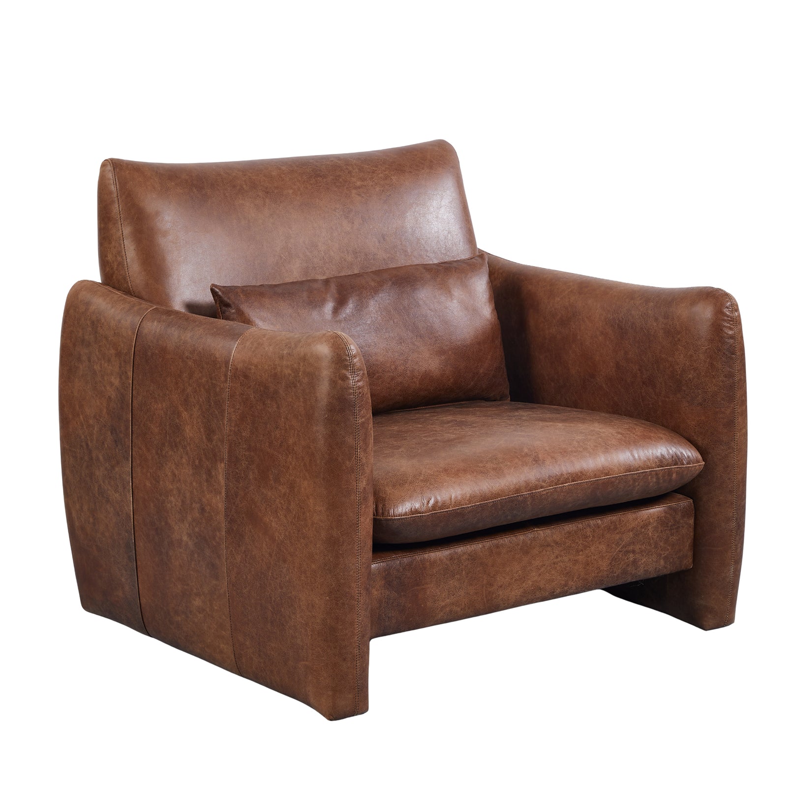 Occasional chair: Salerno Leather Occasional Chair. Tan Leather
