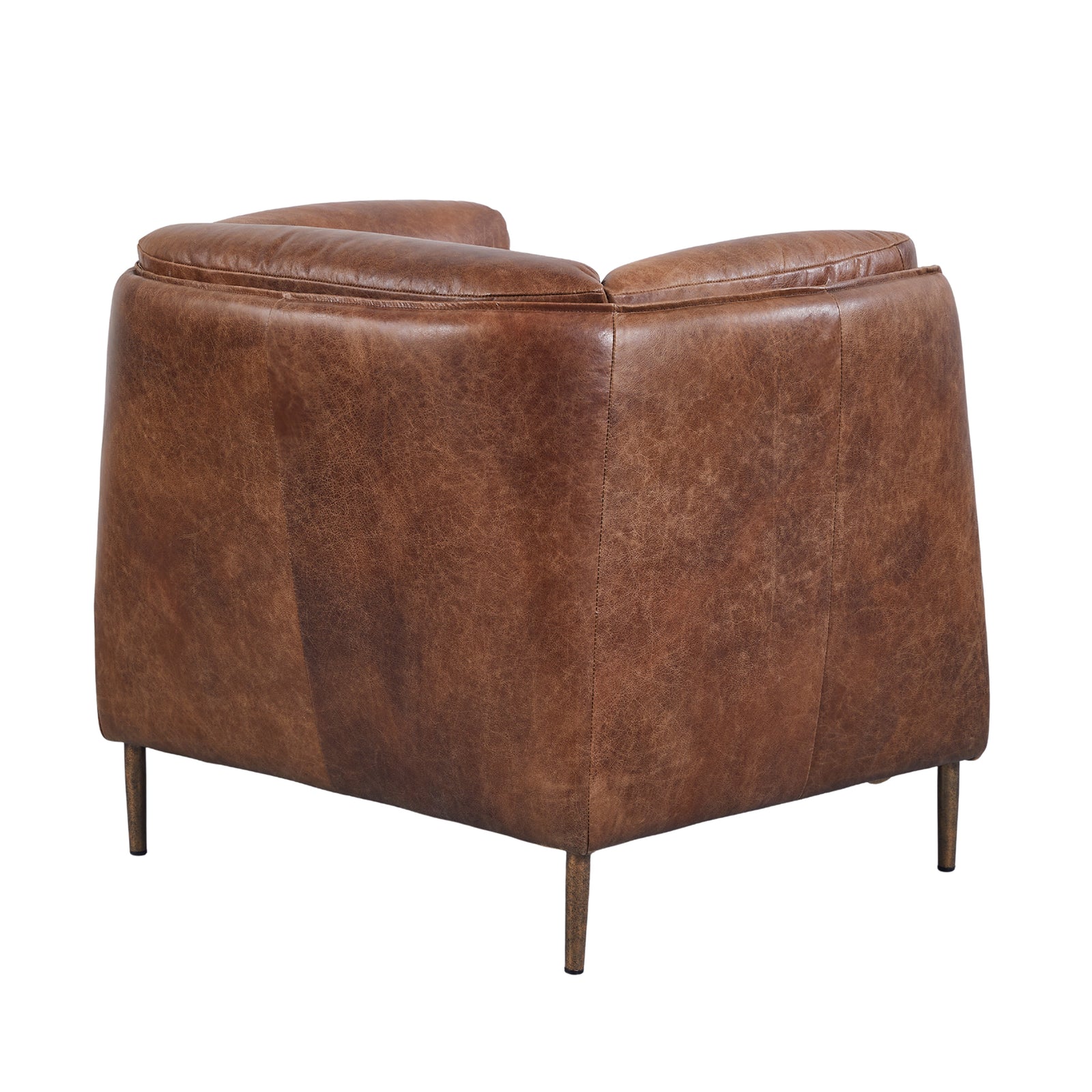 Andrea: Tub Chair, tan leather