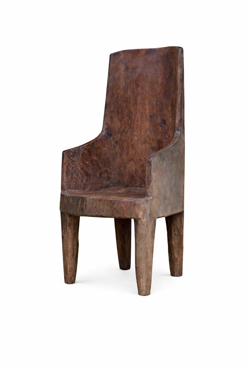 Womak : Tribal hand carved occasional chair.
