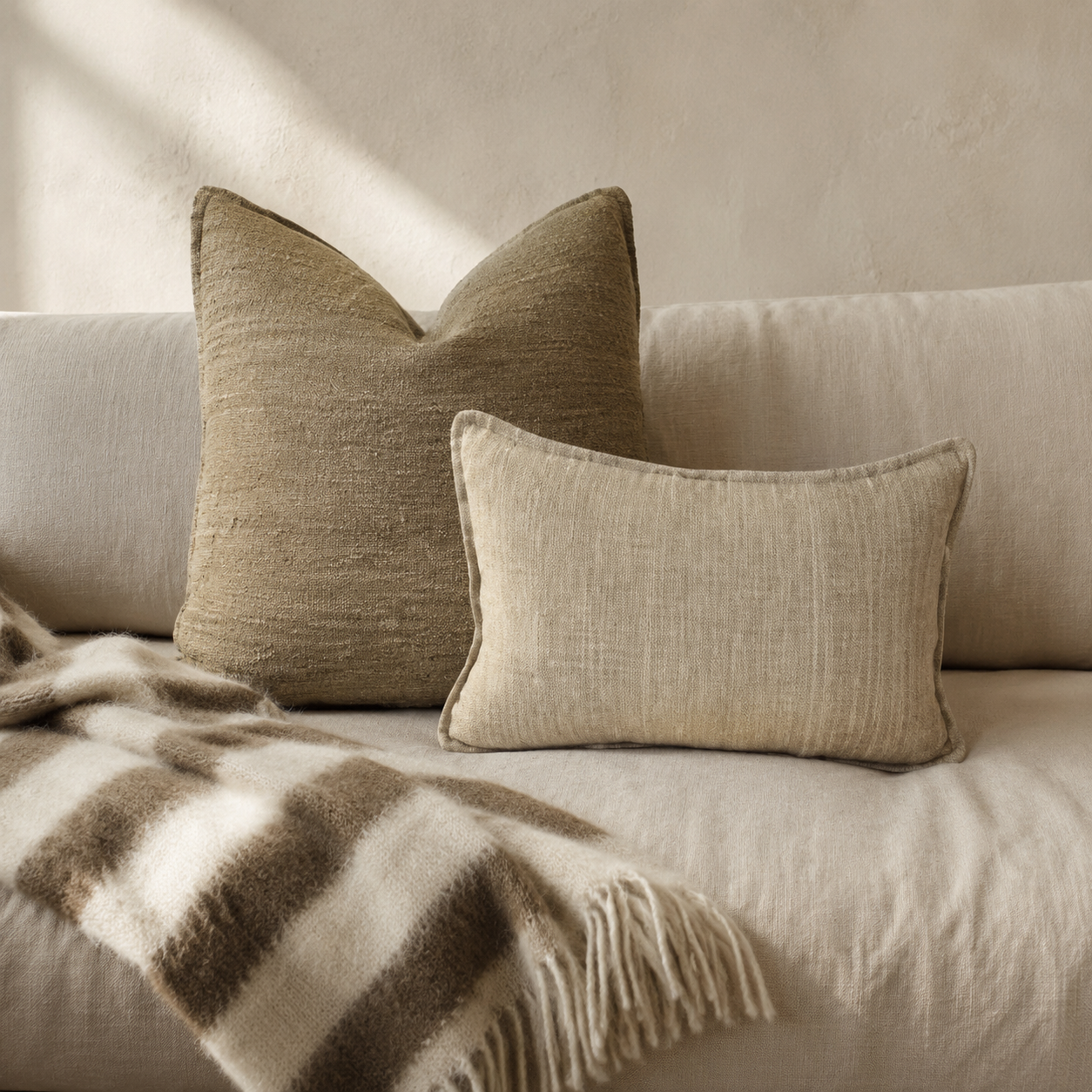 Cushion: Christiane : Braid Silk | Cream | 60 x 60 cm
