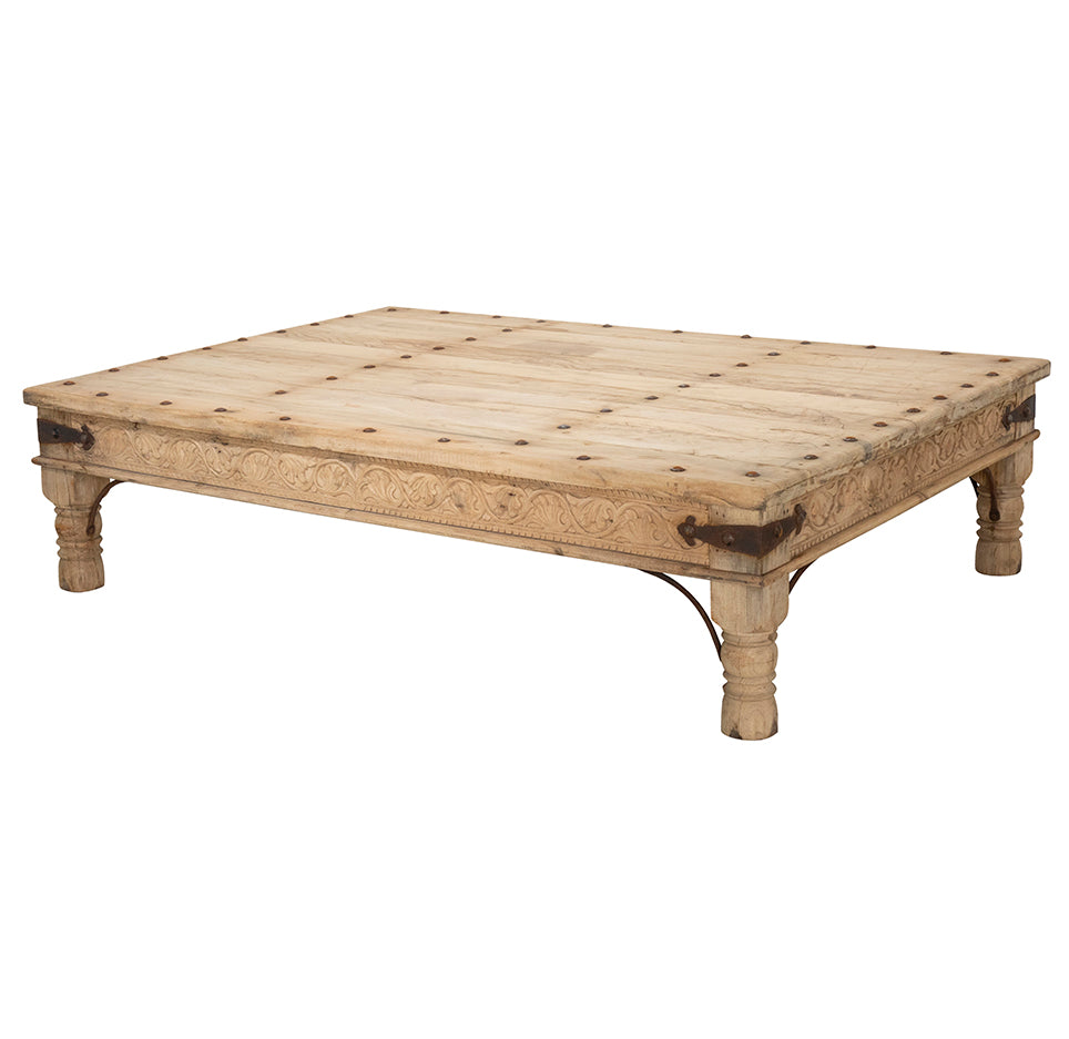 Durai : Carved Reclaimed Wood Coffee Table Furniture Australia