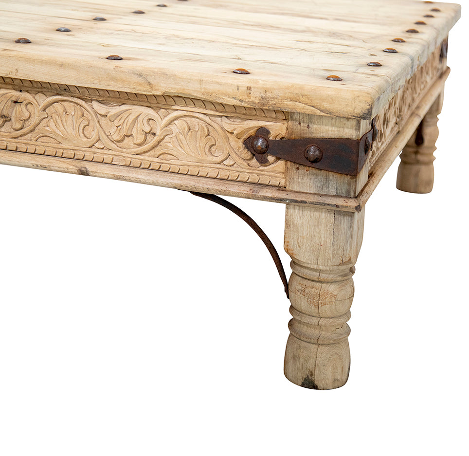 Durai : Carved Reclaimed Wood Coffee Table Furniture Australia