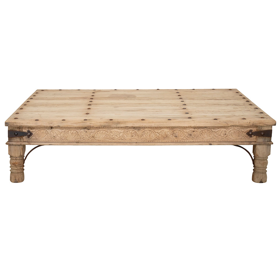 Durai : Carved Reclaimed Wood Coffee Table Furniture Australia