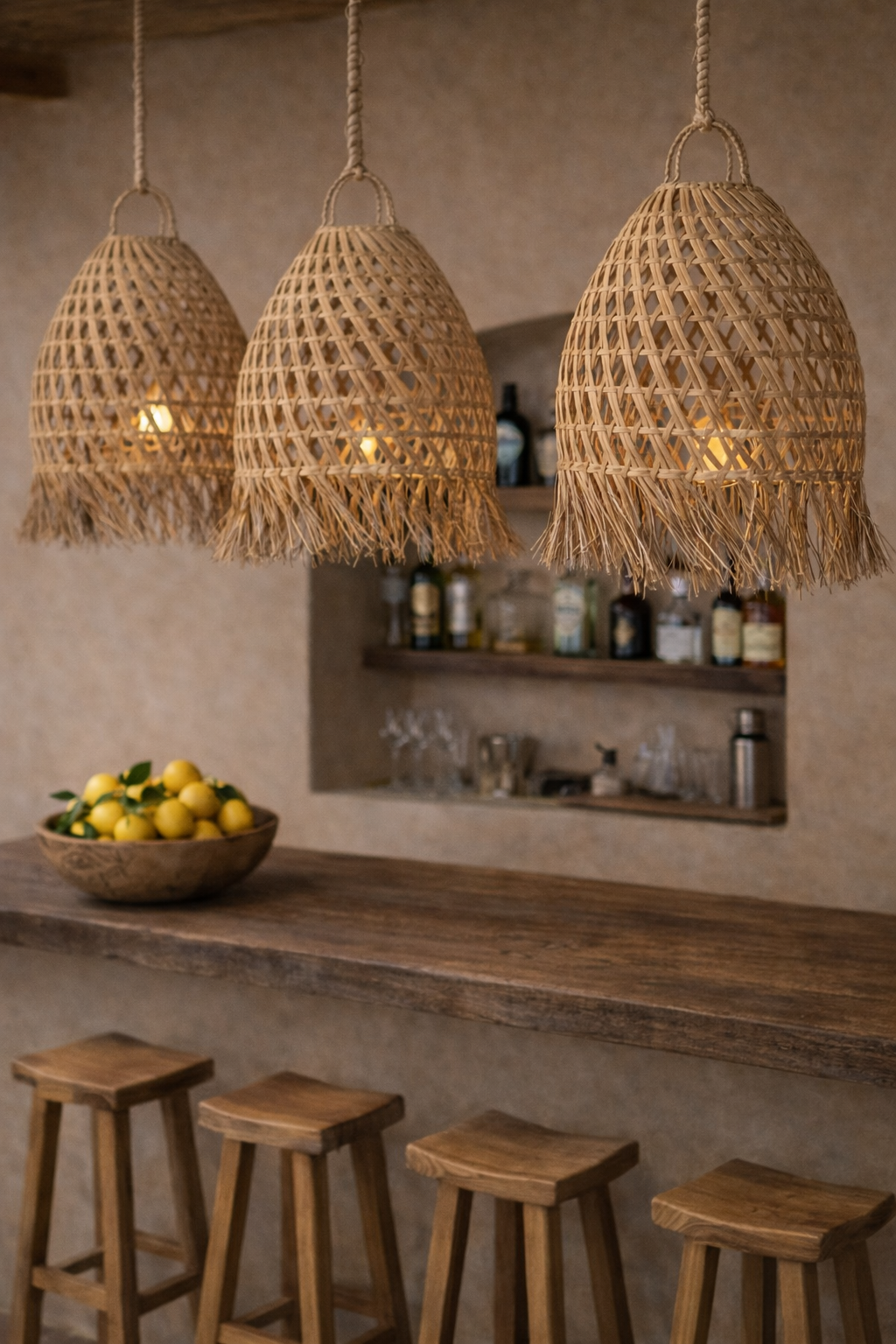 Apilan : Palm Leaf 45cm Dome Pendant Light .