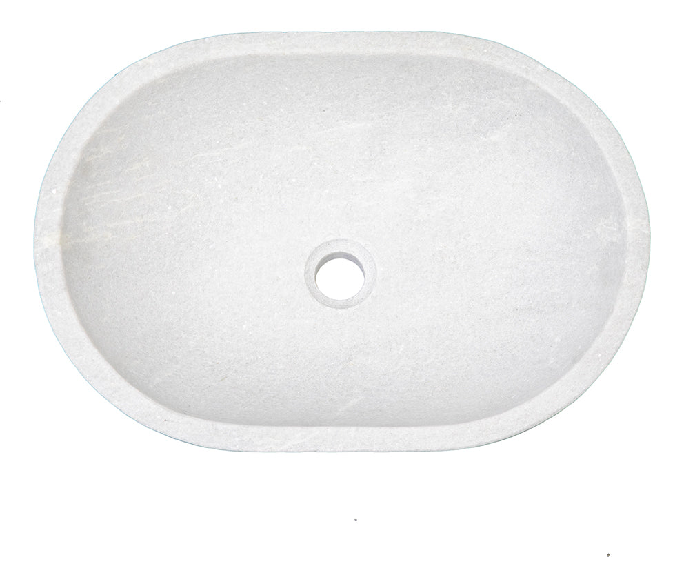 Layla : White Oval 60cm Marble Basin