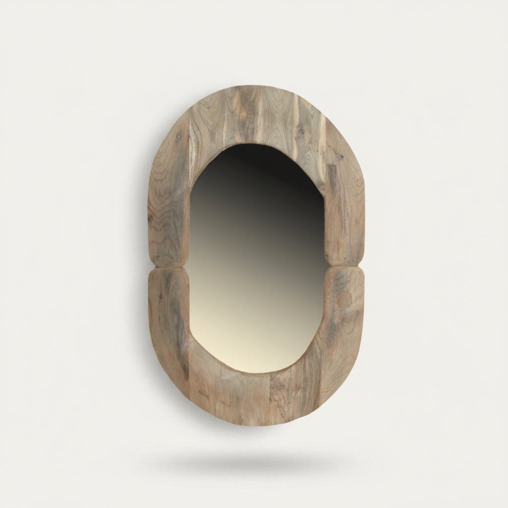 Mirror : Bandile : Recycled Teak Asymetrical Mirror,70 x 110 cm