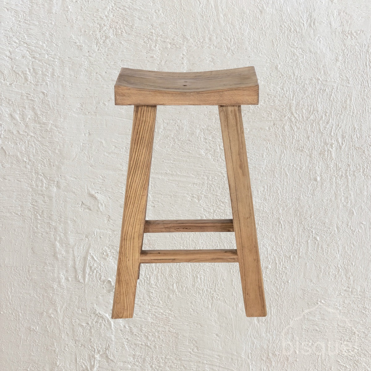 Gerrie : Recycled Elm Concave Stool 65cm seat height