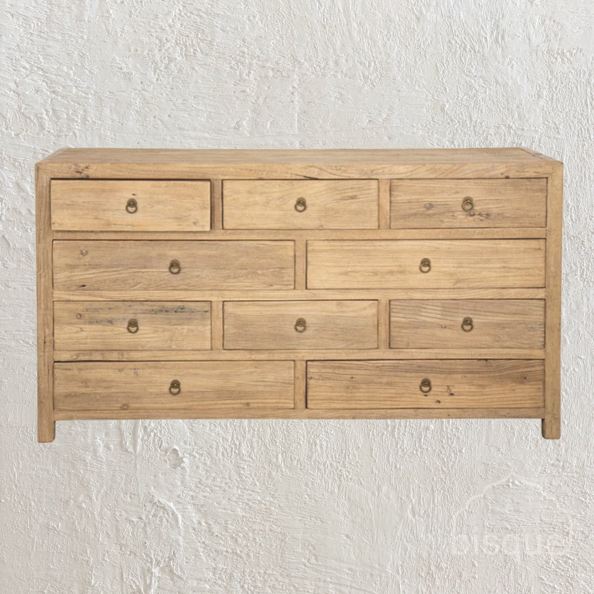Celina : Recycled Pine 10 Drawer Chest, Antique Natural