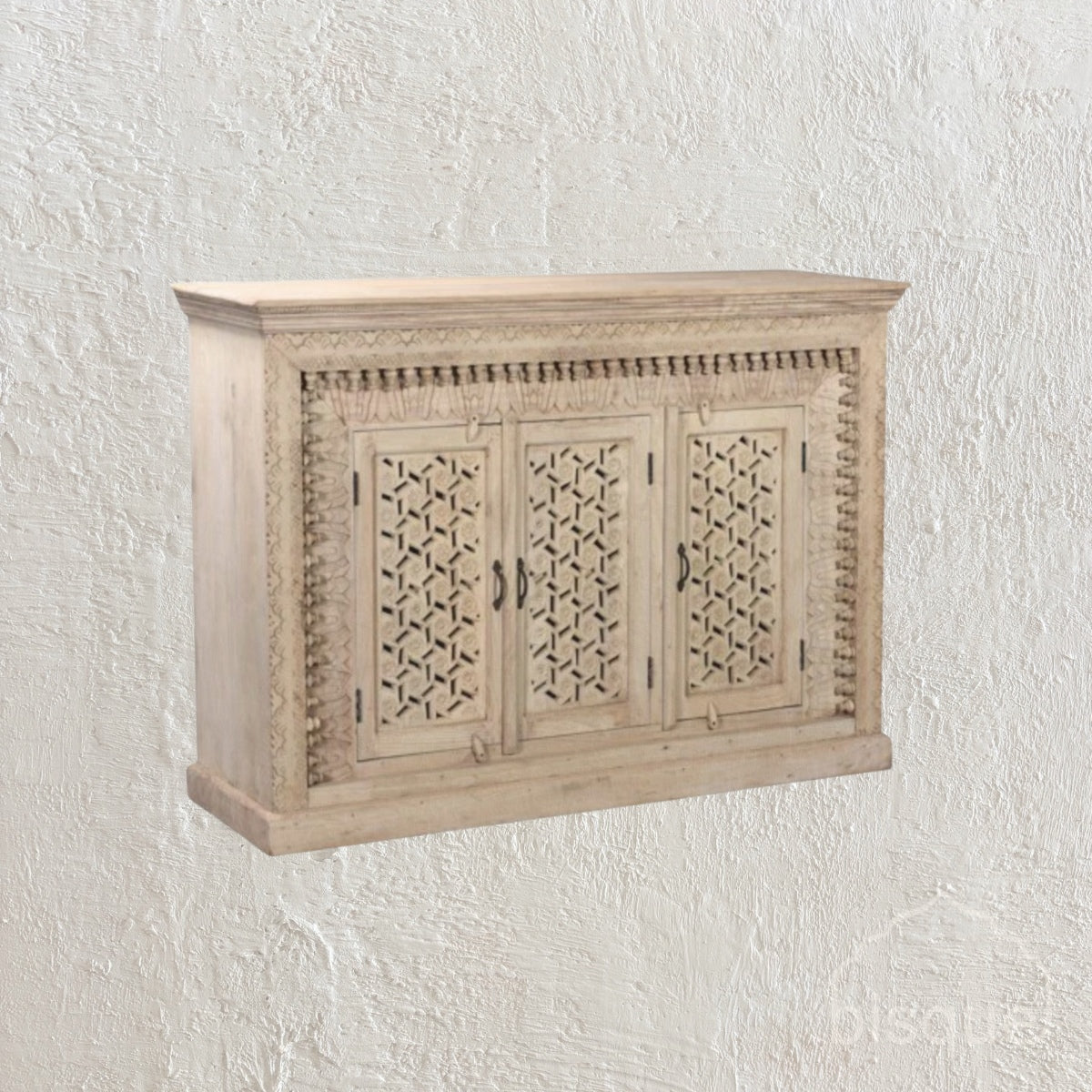 Mahin : Ornate Carved Front Three Door Sideboard