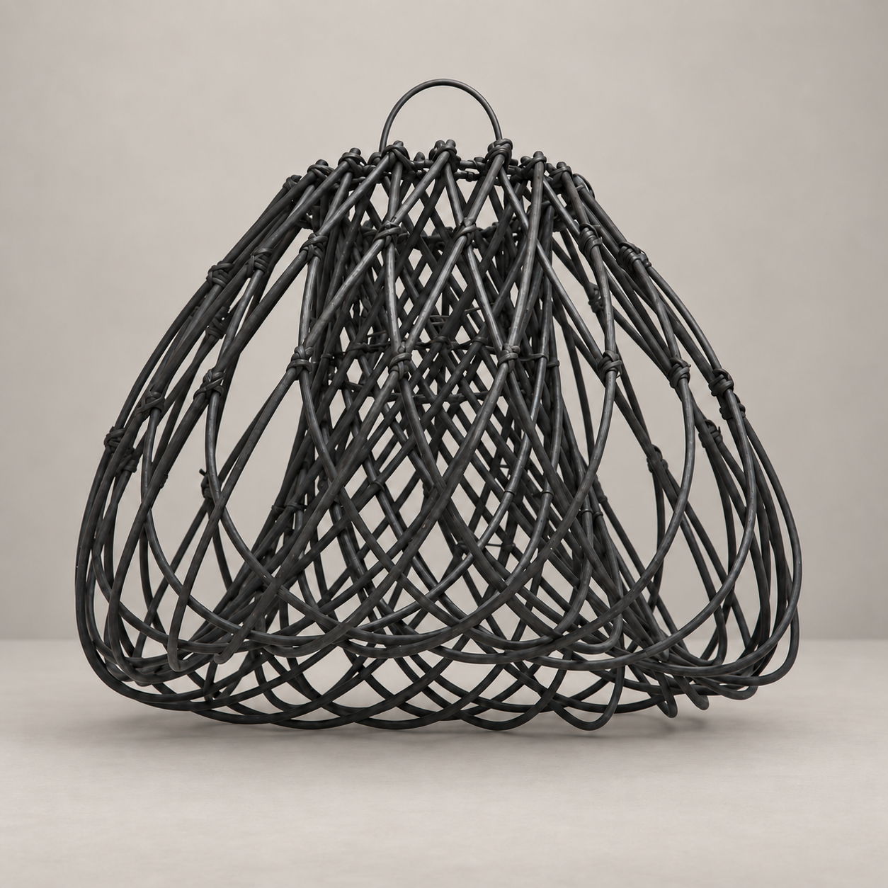 Pendant Light : Mushroom : Rattan Pendant | 2 Sizes | Black | OUTLET