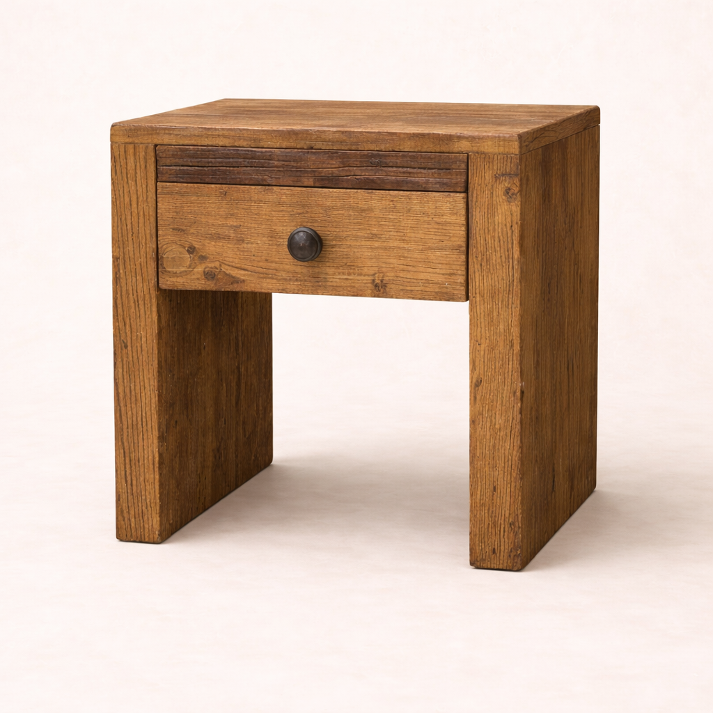 'Malick' Bedside Table, Natural Pine
