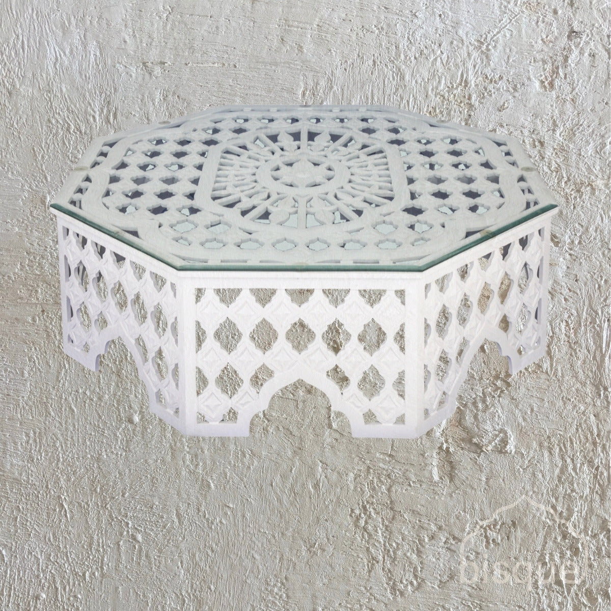 Camilla : Carved White Coffee Table