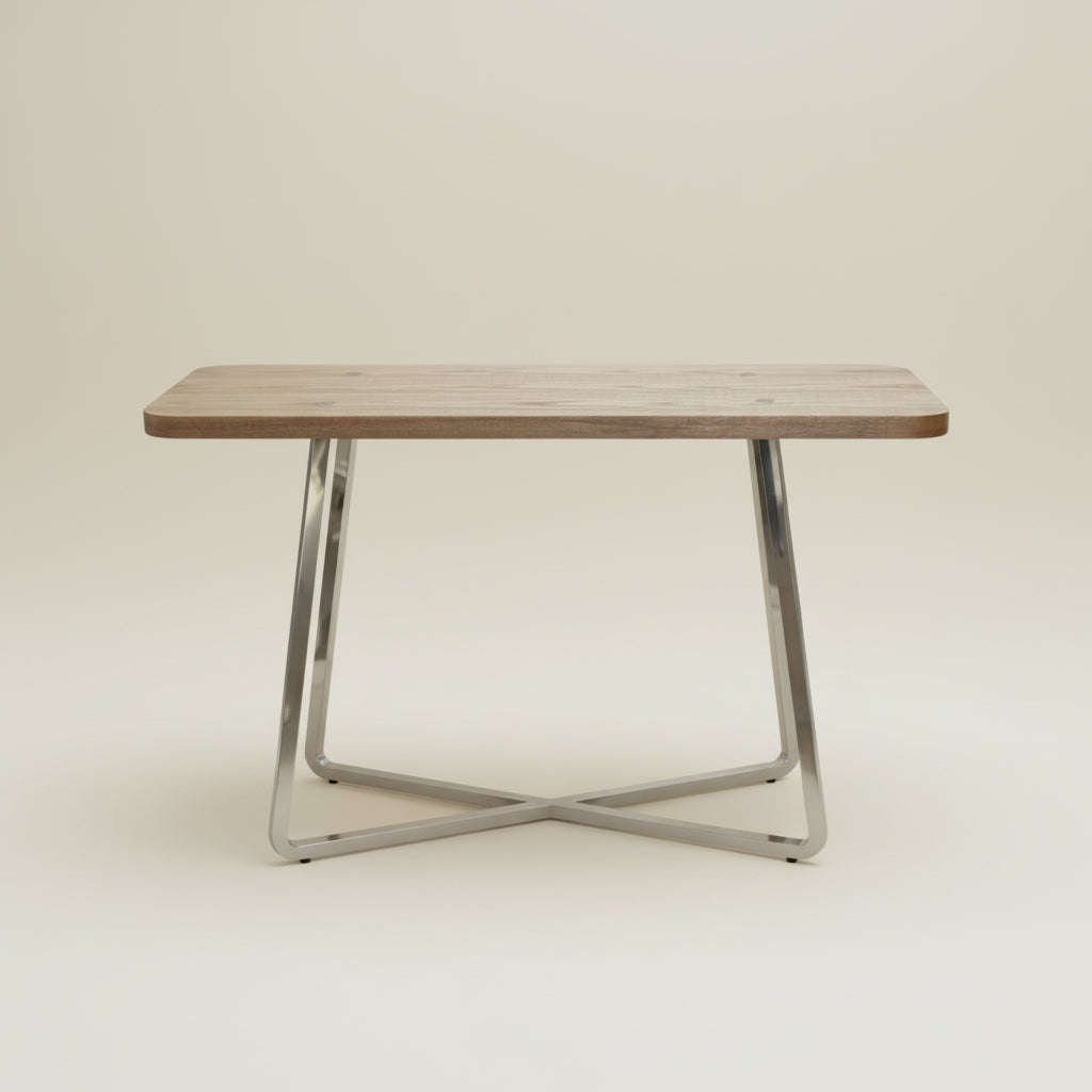 Cupio : Modern Light Wood Console with Stainless Steel Legs, 140cm