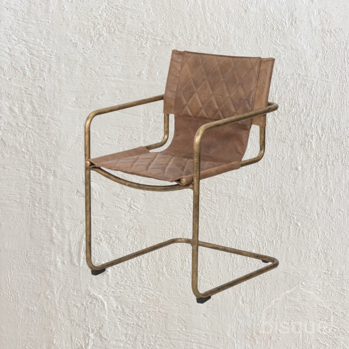 Carmella : Leather Dining Chair, Vintage Brown