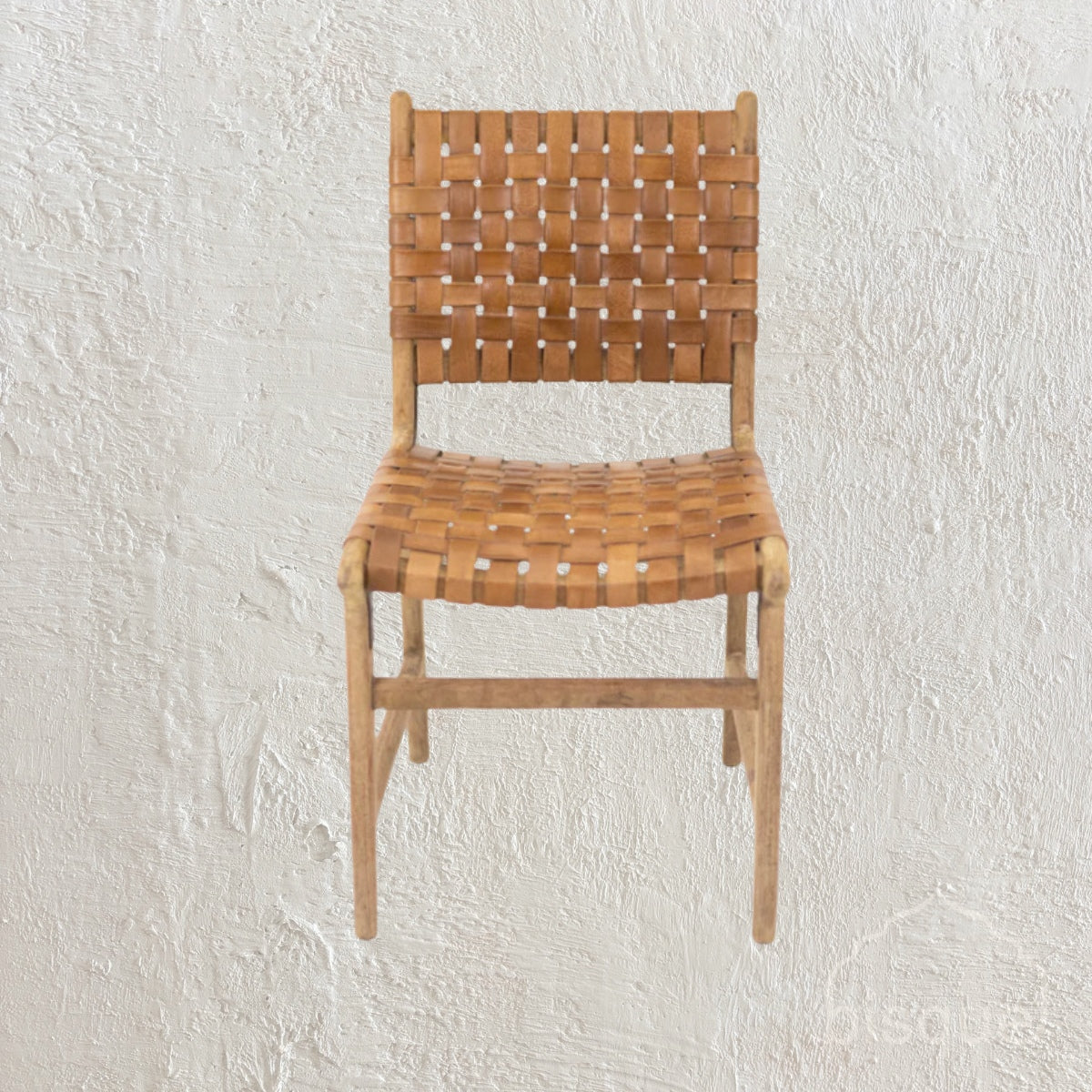 Sienna : Strap Leather Dining Chair, Antique Brown