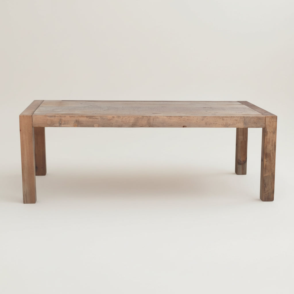 Simple reclaimed wood dining table in reclaimed wood Wabi Sabi style