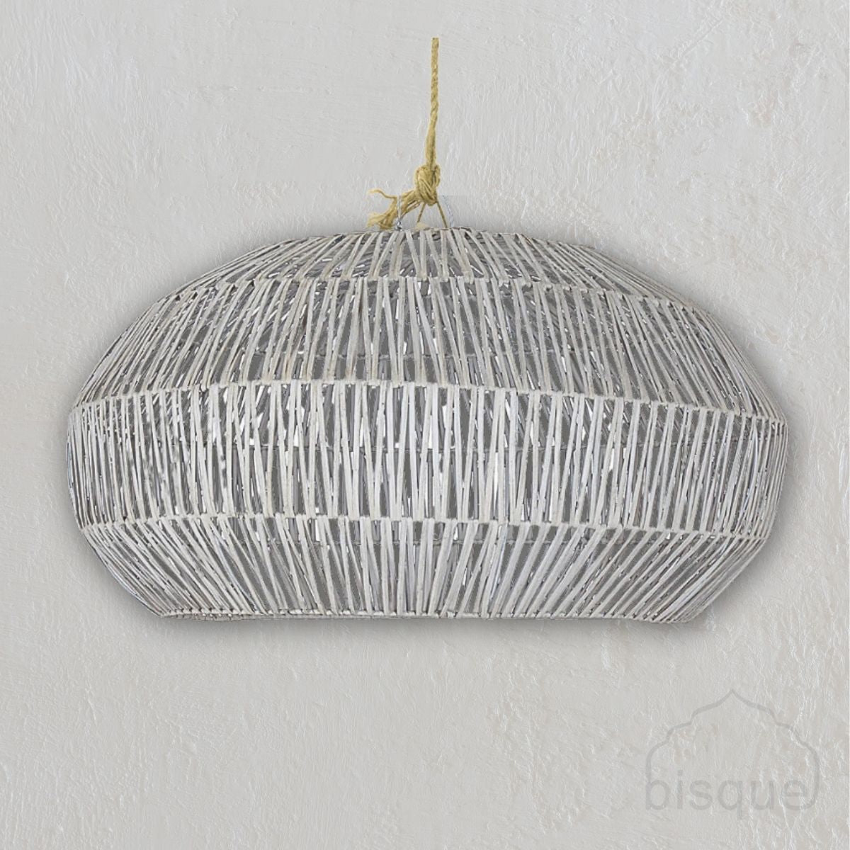 Emosi, Rattan Angular Pendant, White, Large