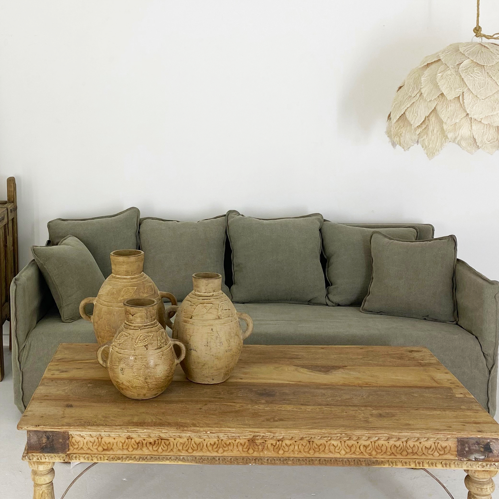 'Khalia' Three Seater Sofa, Taupe