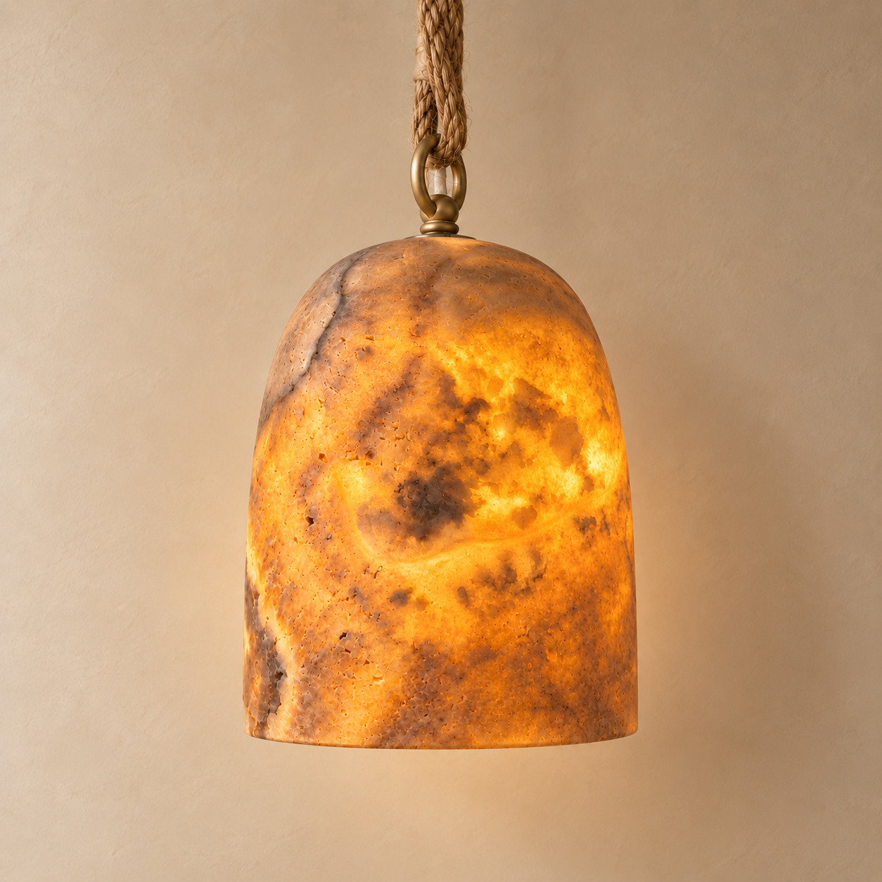 Pendant Light : Alina : Natural Onyx Dome | Natural