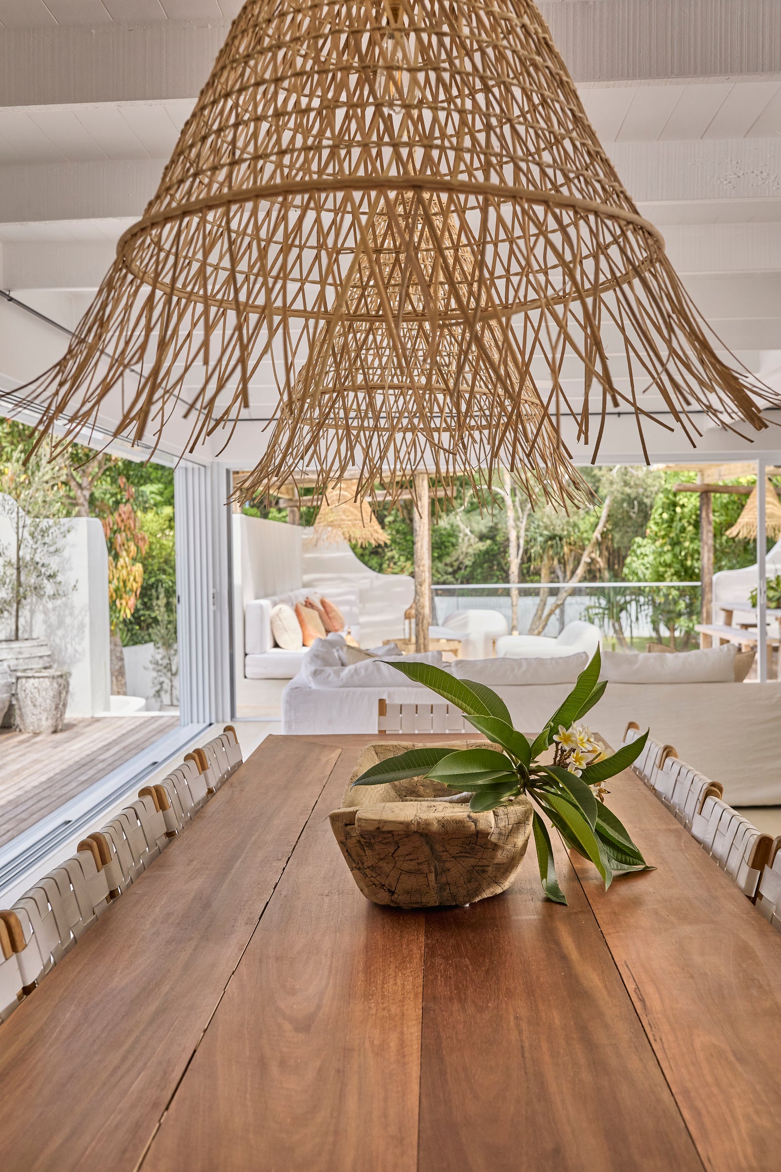 Bakara : Cone Shaped Rattan Pendant, Natural, Large