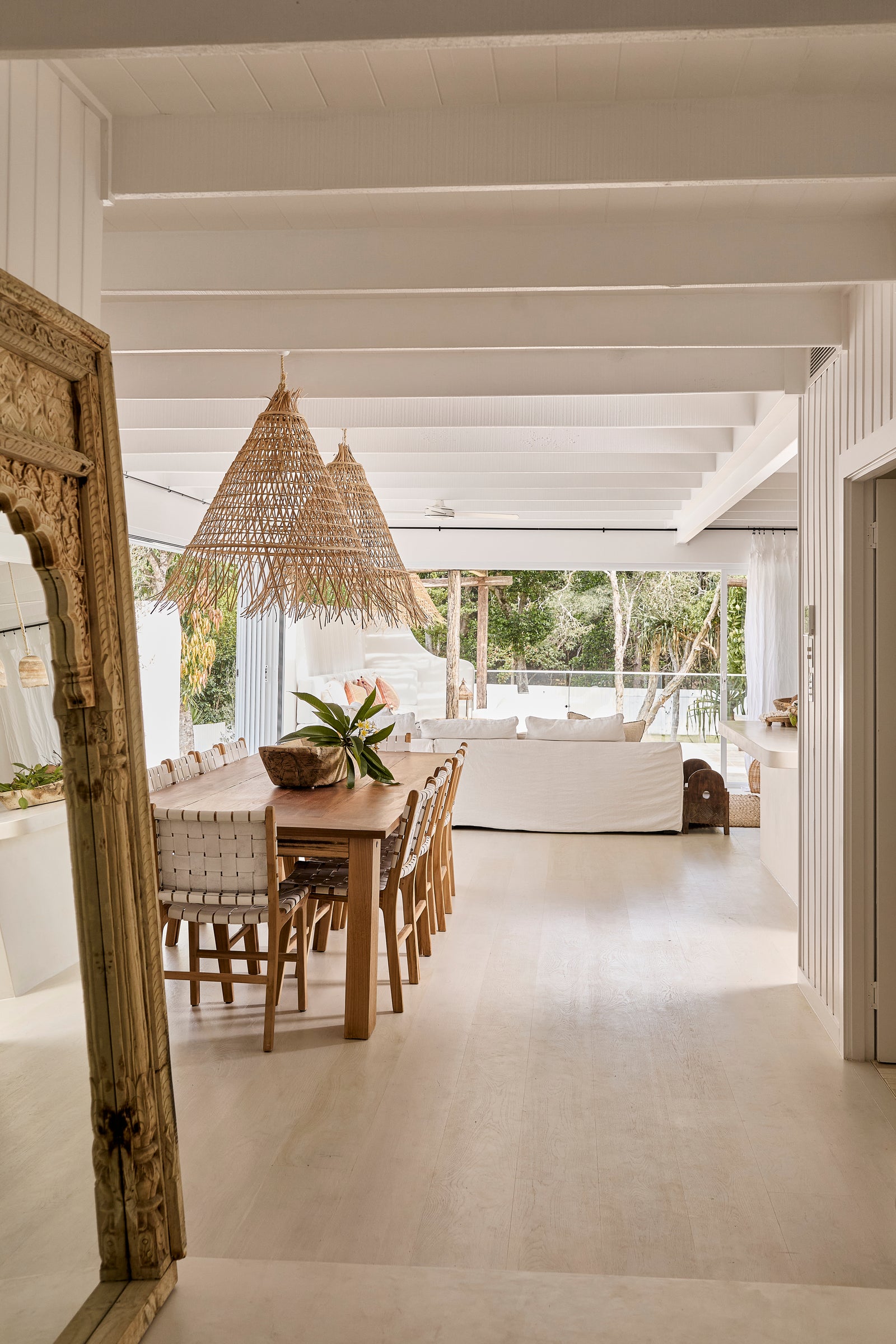 Bakara : Cone Shaped Rattan Pendant, Natural, Large