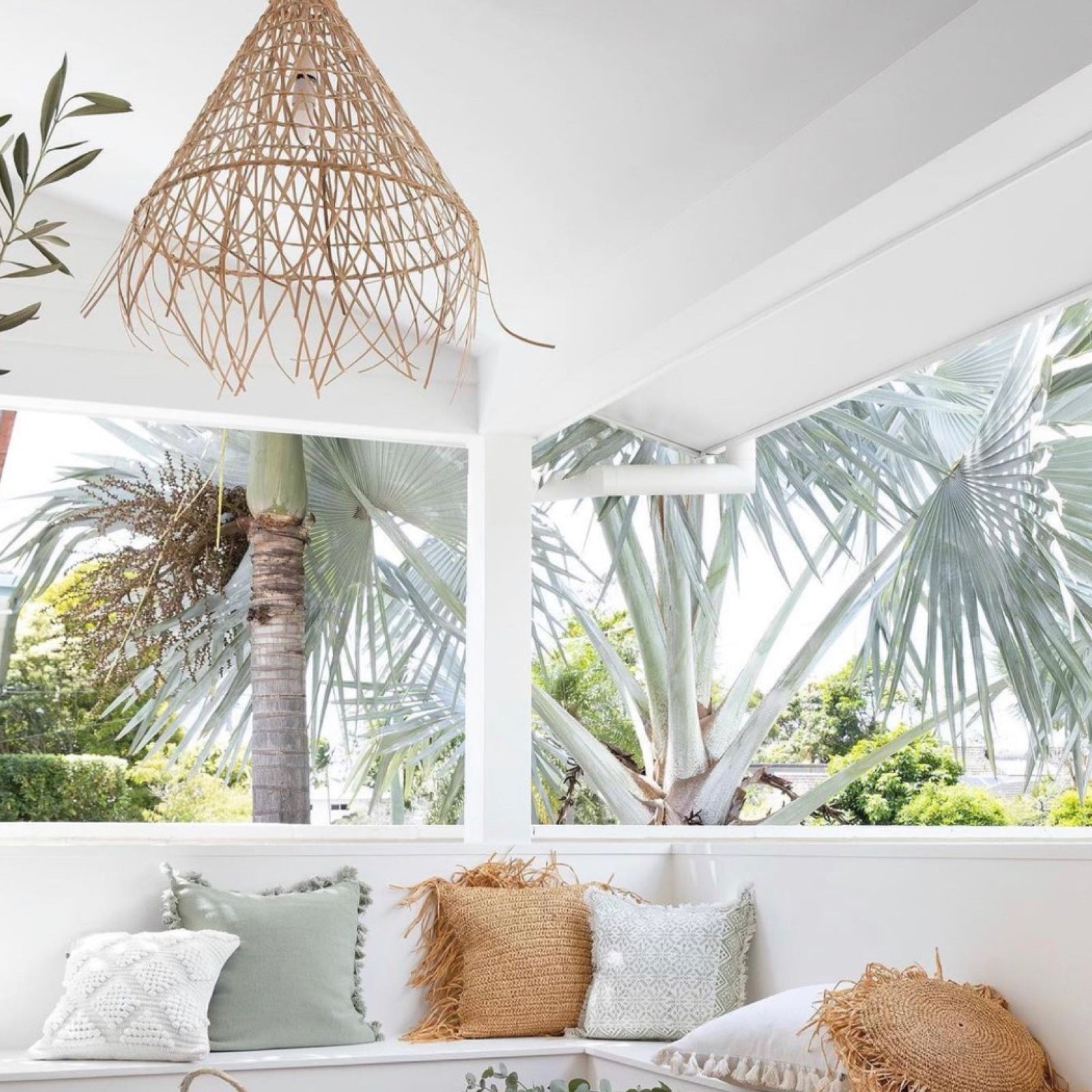 Bakaro : Cone Shaped Rattan Pendant, Natural Small