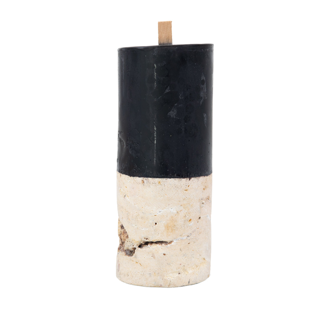 Watamu : Fossilised Candle Base, Black