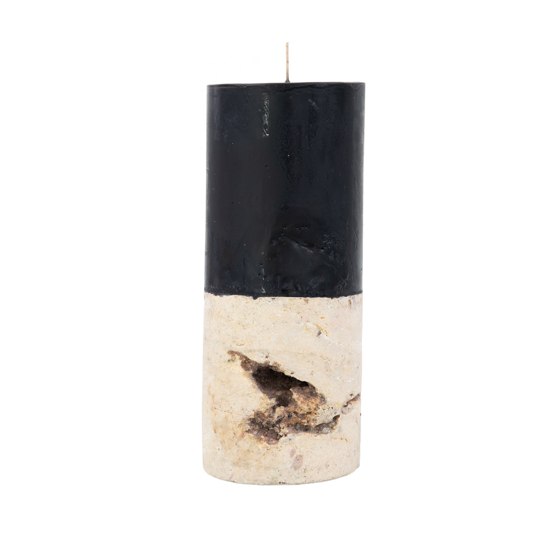 Watamu : Fossilised Candle Base, Black