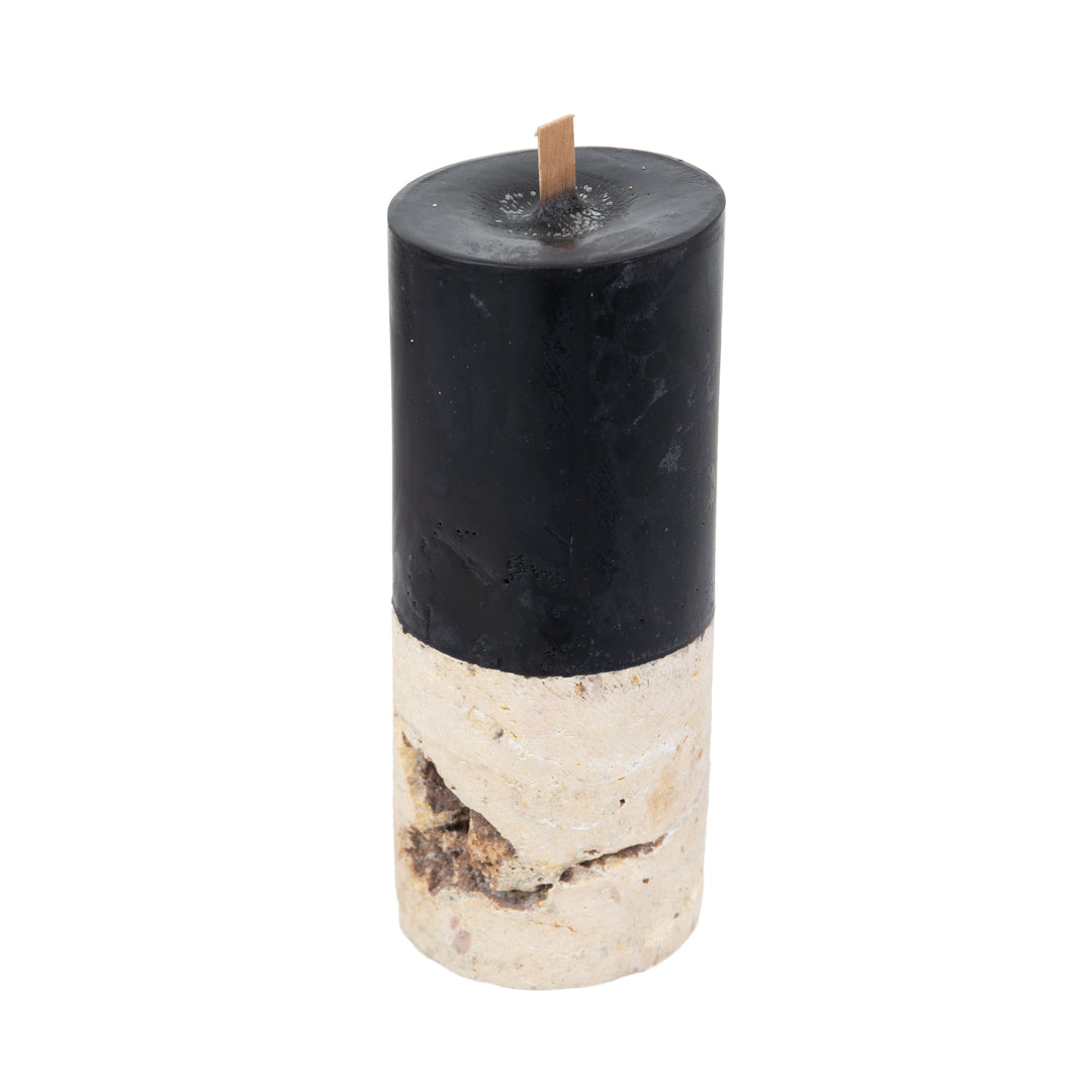 Watamu : Fossilised Candle Base, Black