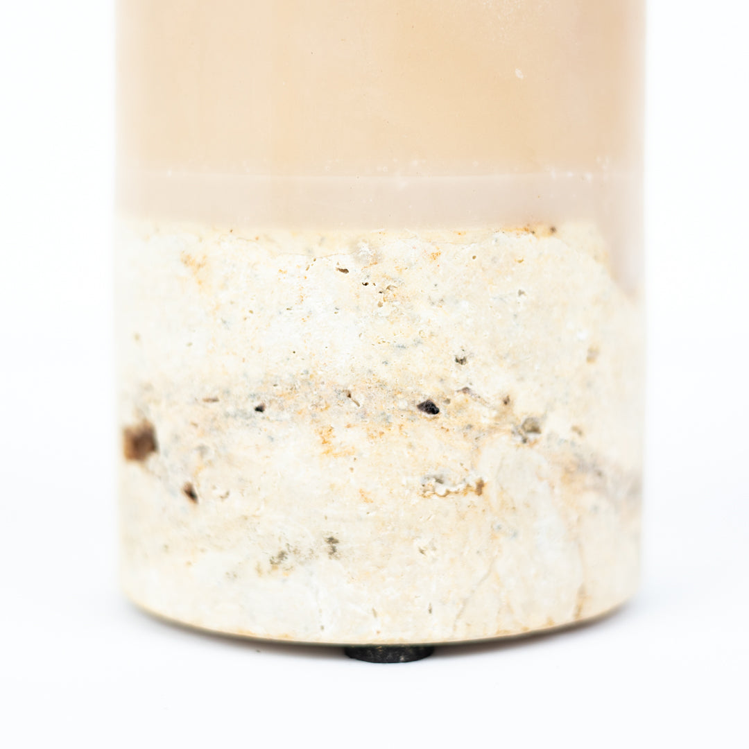 Lamu : Fossilised Coral Candle, Beige