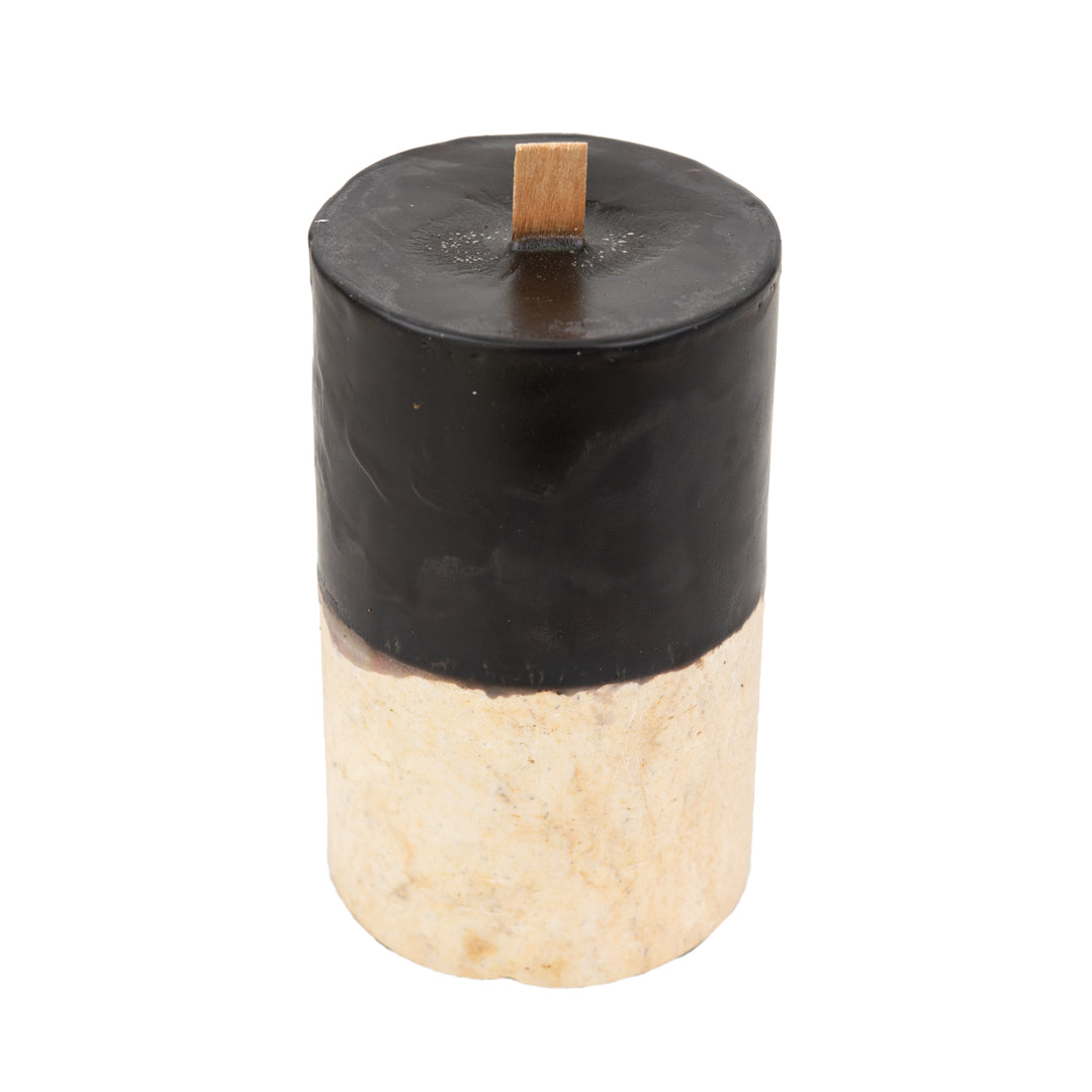 Watamu : Fossilised Candle Base, Black