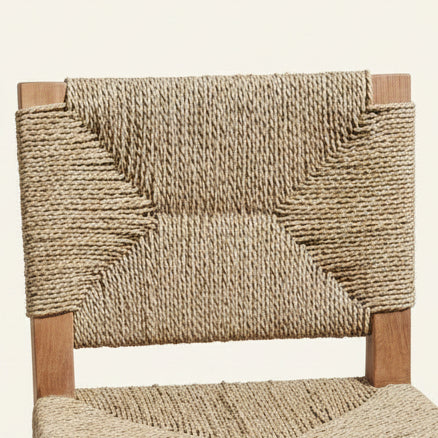 Masie: Seagrass Weaving with Teak Frame Barstool, 66cm seat height