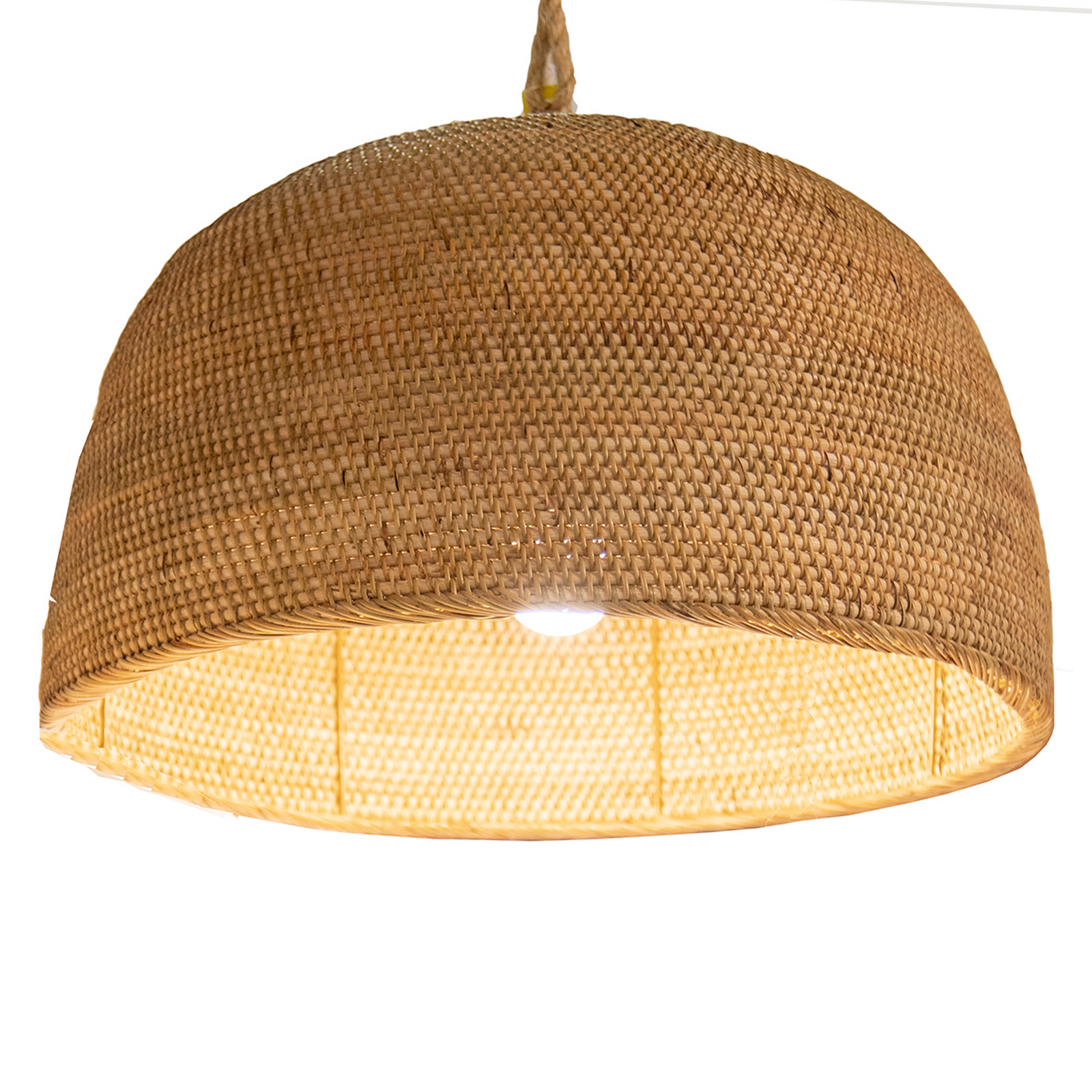 Pendant Light : Josefa : Rattan 52cm Dome Pendant Light.