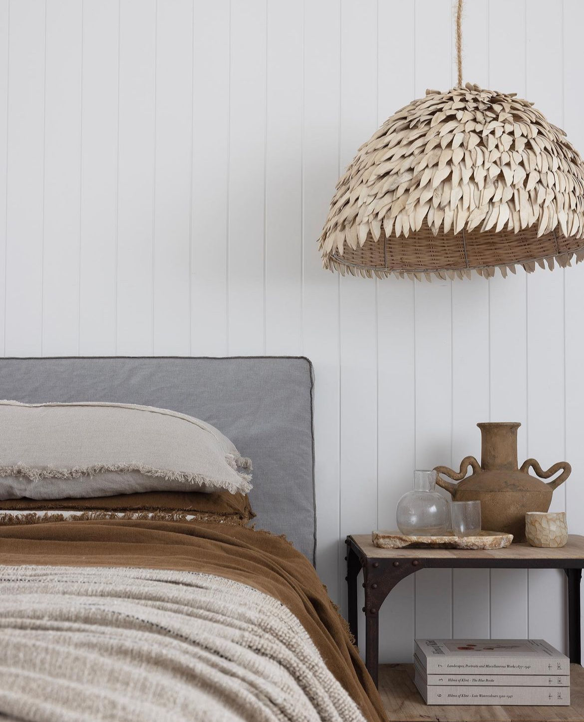 Pendant Light : Sade : Coconut Dome 70cm Cream Pendant Light