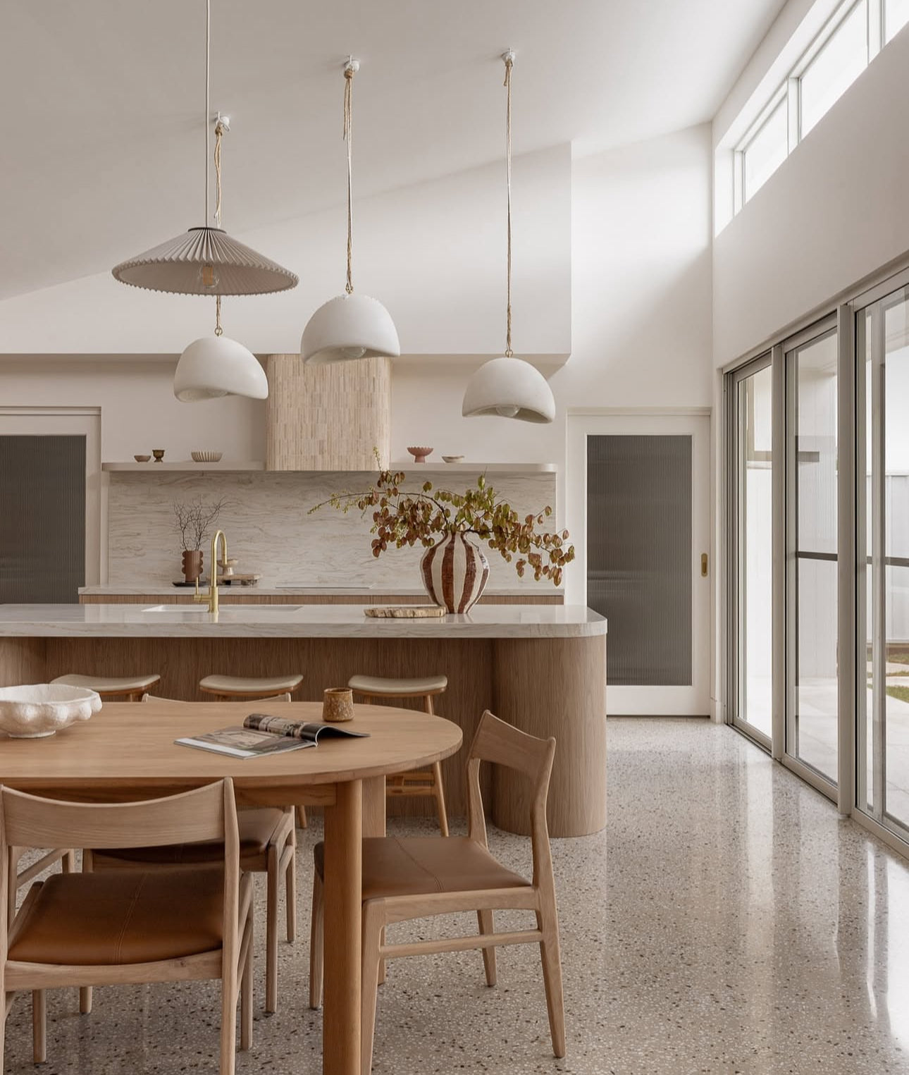 'Omari' White Concrete Pendant Light.