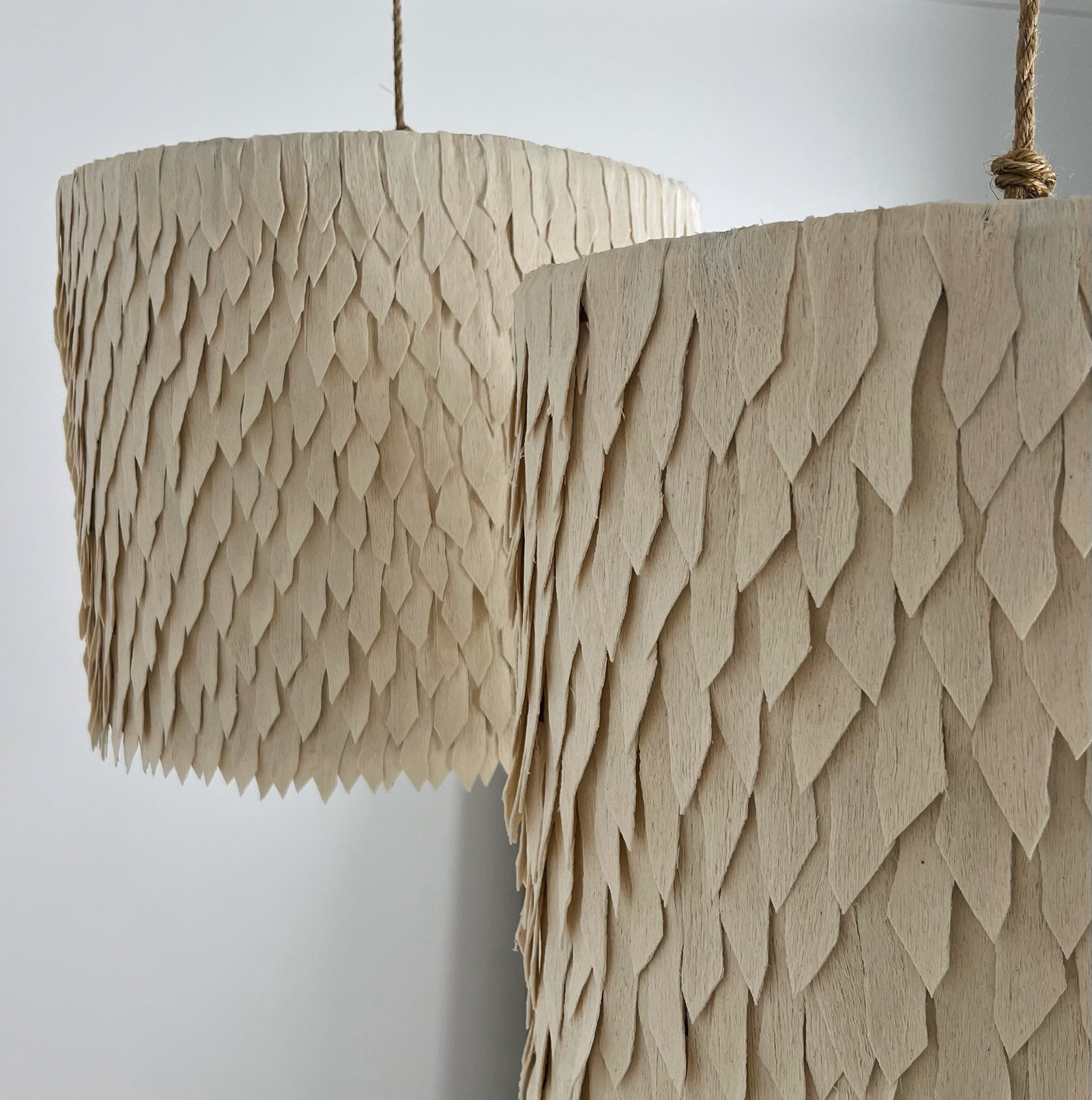 Pendant Light: Nsombe, Cotton Cream Drum Pendant Light. 70cm