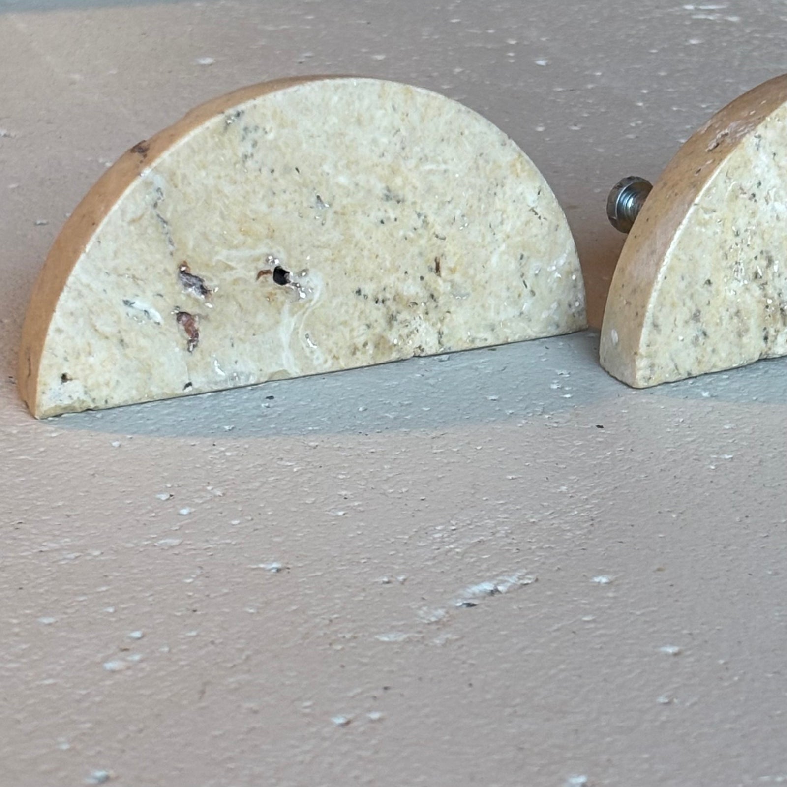 Tanika : Fossilised Half Round Double Door Handle