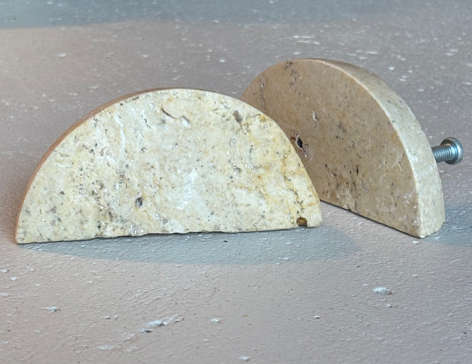 Tanika : Fossilised Half Round Double Door Handle