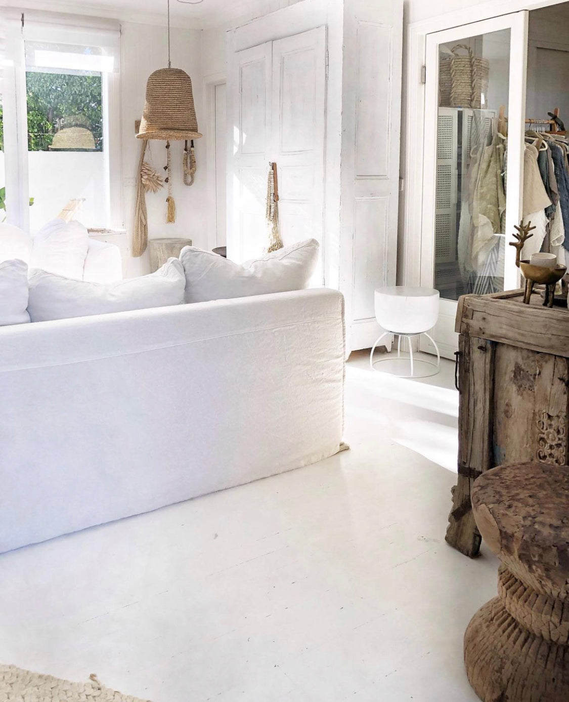 Dian : Tall Sisal Dome Pendant